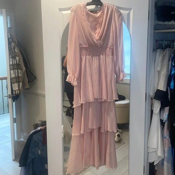 SHOWBIZ | Dresses | Modest Pink Long Sleeve Evening Dress | Poshmark SHOWBIZ | Dresses | Modest Pink Long Sleeve Evening Dress | Poshmark
